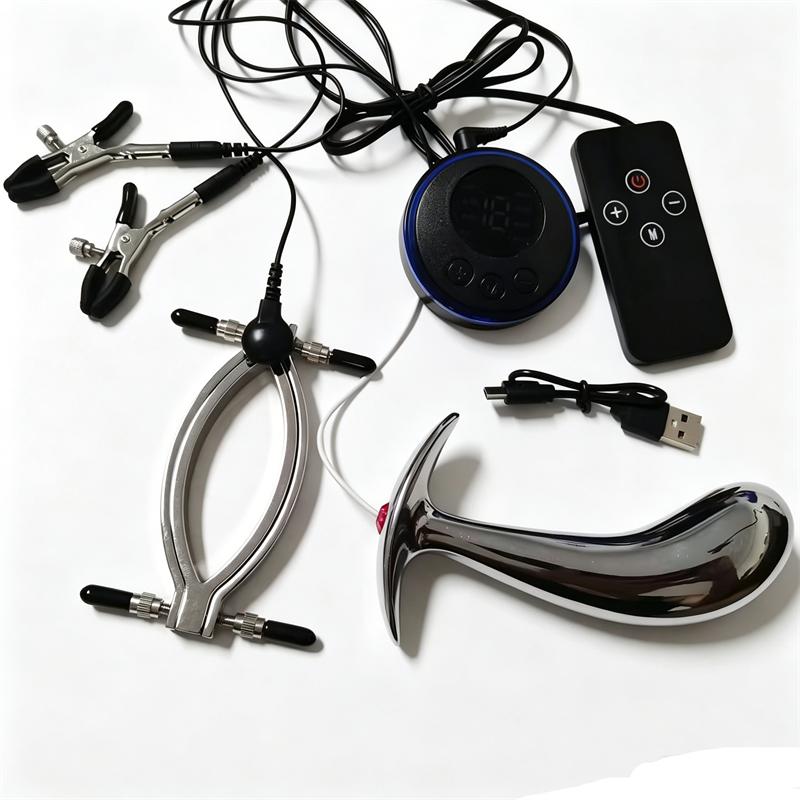 8 Modi Elektrischer Schlag Metall Analer Butt Plug Brustwarzen Klemmen Sex Spielzeug für Frauen Brustsauger Pumpen Schamlippen Klemmen Erwachsenenspiel