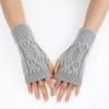 Women's Half Finger Gloves Are Soft and Warm In Winter Wool Like Knitted Arm Gloves and Neutral Black and White Gloves