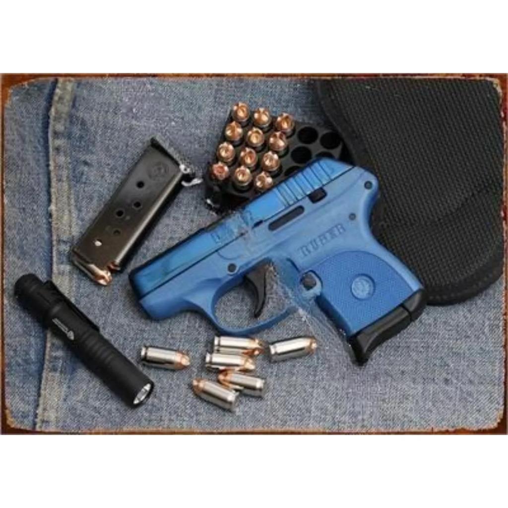 Vintage NEW Pistol HD Tin Painting Metal Sign Poster Home Living Room Bar Club Party Man Cave Art Wall Decorativ Iron Painting