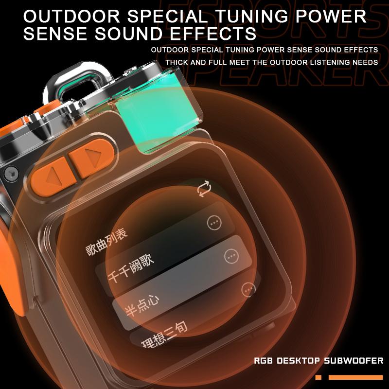 Mini Speaker Smart Wireless Audio Equipment with Touchscreen & HD Sound & LED Lights Bluetooth5.4 for Home Outdoor Party Camping