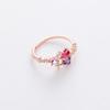 Korean New Exquisite Crystal Temperament Ring Sweet French Elegant Flower Opening Ring Female Jewelry