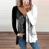 Pullover T Shirts Blouse Tops For Women Long Sleeve  Fall Clothes Casual Loose V Neck Tee Shirts