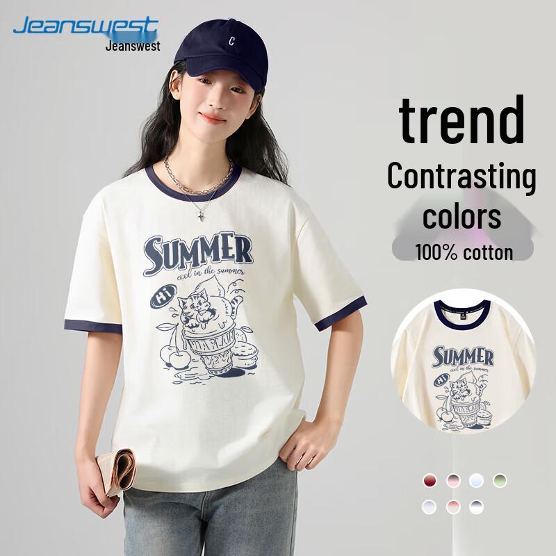Jeanswest Women's Colorblock Cotton T-Shirt