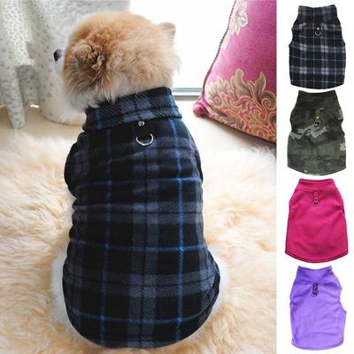 Pet Dogs Autumn Winter Thickened Vest Coat Small Medium Dogs Warm Costume with Traction Ring