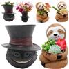 Succulent Planter Black Cat Plant Pot Best Gifts for Family Friends Succulent Flower Pot Xmas Gift Sloth Plant Holder