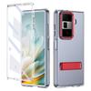 KEYSION Transparent Case for Huawei HONOR Magic Vs3 Hard PC Metal Kickstand Shockproof Phone Cover with Glass Screen Protector