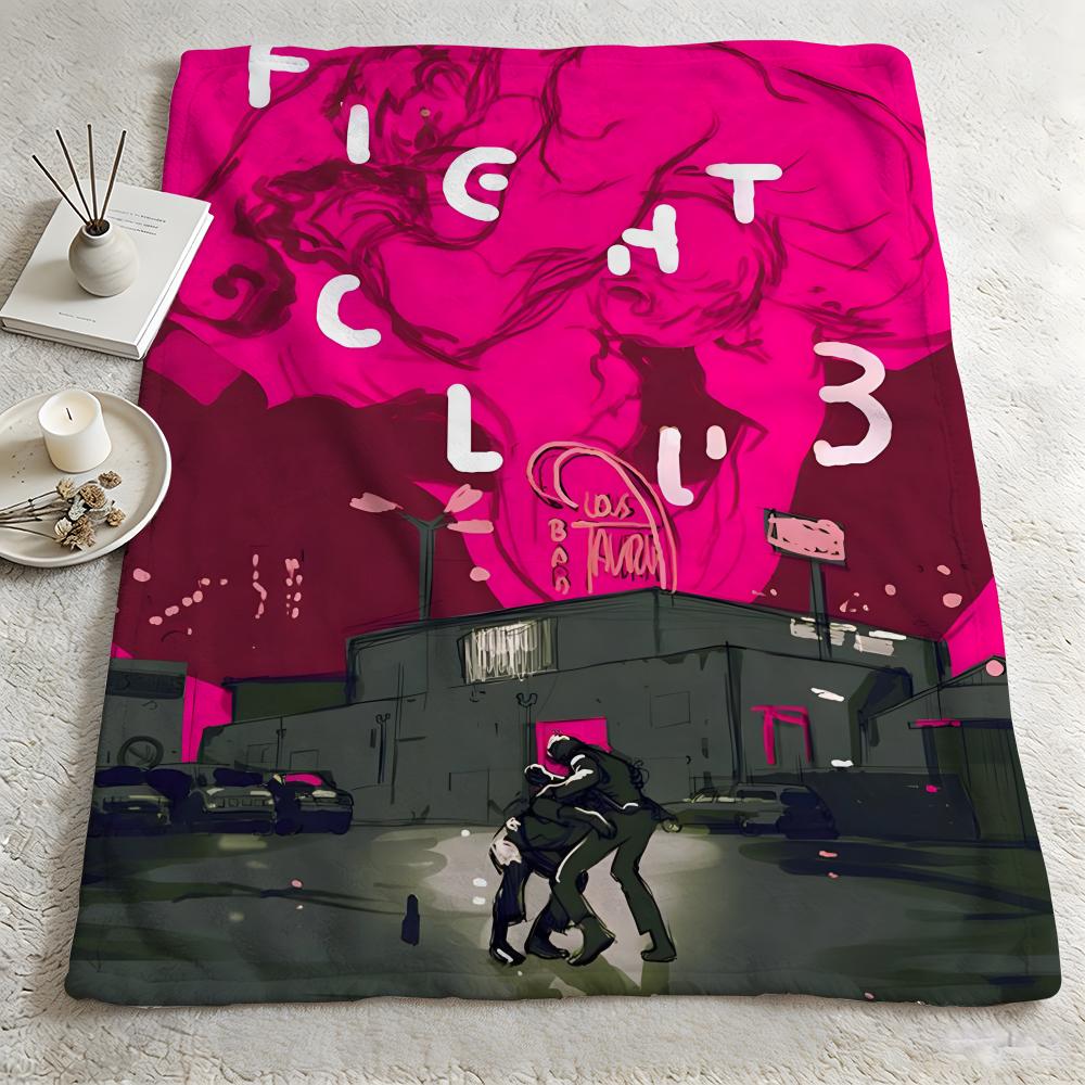 movie F-Fight Club-b Throw Warm Soft Flannel Blanket, Multi-use for Sofa Bed Camping Travel Nap 75cmx90cm