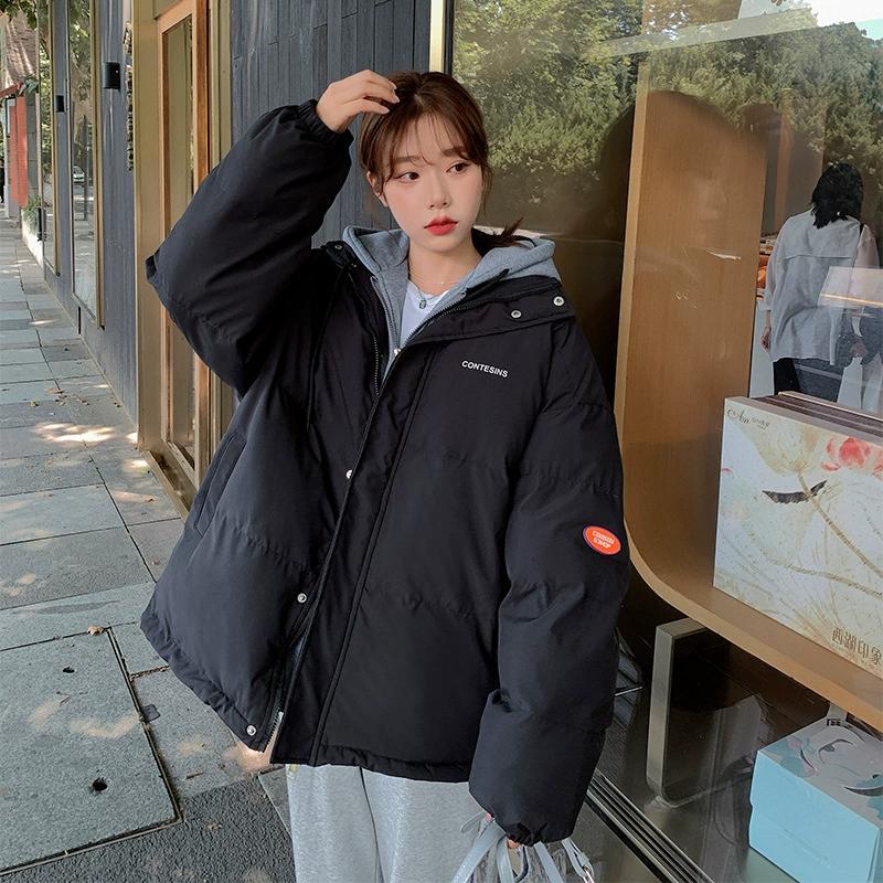 Women's Winter Oversize Jacket Down Cotton Padded Coat Female Loose Casual Overcoat Female Fashion Men Hooded Short Parkas