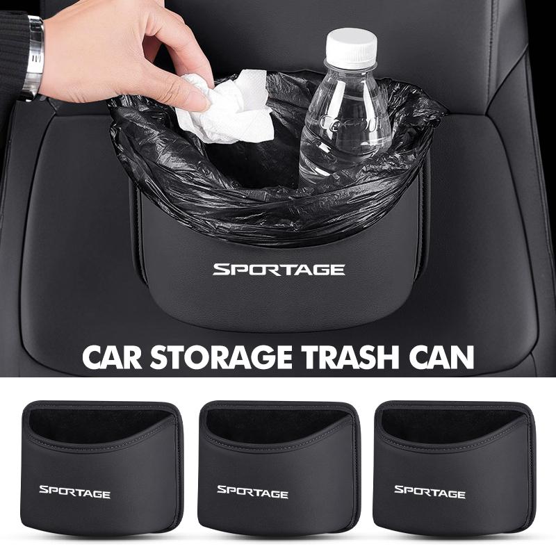 Car Garbage Bin Storage Bag Trash Can Hanging Accessories For KIA Stonic Picanto Sorento Stinger Soul Spectra Carens