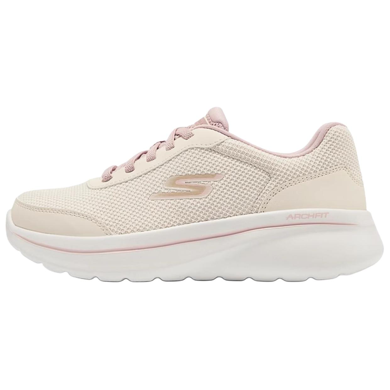 Skechers Archfit Fabric Synthetic Leather Comfortable Soft Low Top Lifestyle Casual Shoes Women sneaker Natural 125842-NAT 35