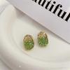 Niche High-End Spring/Summer 2023 Crystal Green Skin-Brightening Earrings