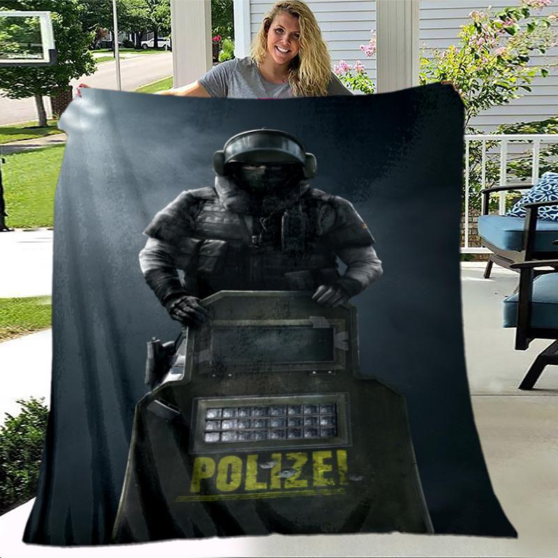 Rainbow Six Siege Theme Printed Blanket,Perfect for Couch, Bed, Travel & Outdoor Use | Machine Washable, Cozy & Durable.