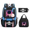 Peripheral Printed Backpack Leisure Student School Bag Pencil Bag Lunch Bag Set