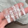 10rolls Black White Lace Nail Foils Stickers Sexy Flowers Design Nail Arts Decals Nails Salon Adhesive DIY Manicure Styling Tool