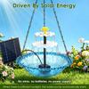 Solar Powered Hanging Bird Bath Fountain Solar Power Cascade Hanging Birdbath for Outdoor Garden Backyard Patio Lawn (Blue or
