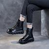 Winter 2025 New Thick-soled Heightening Martin Boots Retro Short Boots Leather Square Head Women's Boots Soft Leather Boots Women's