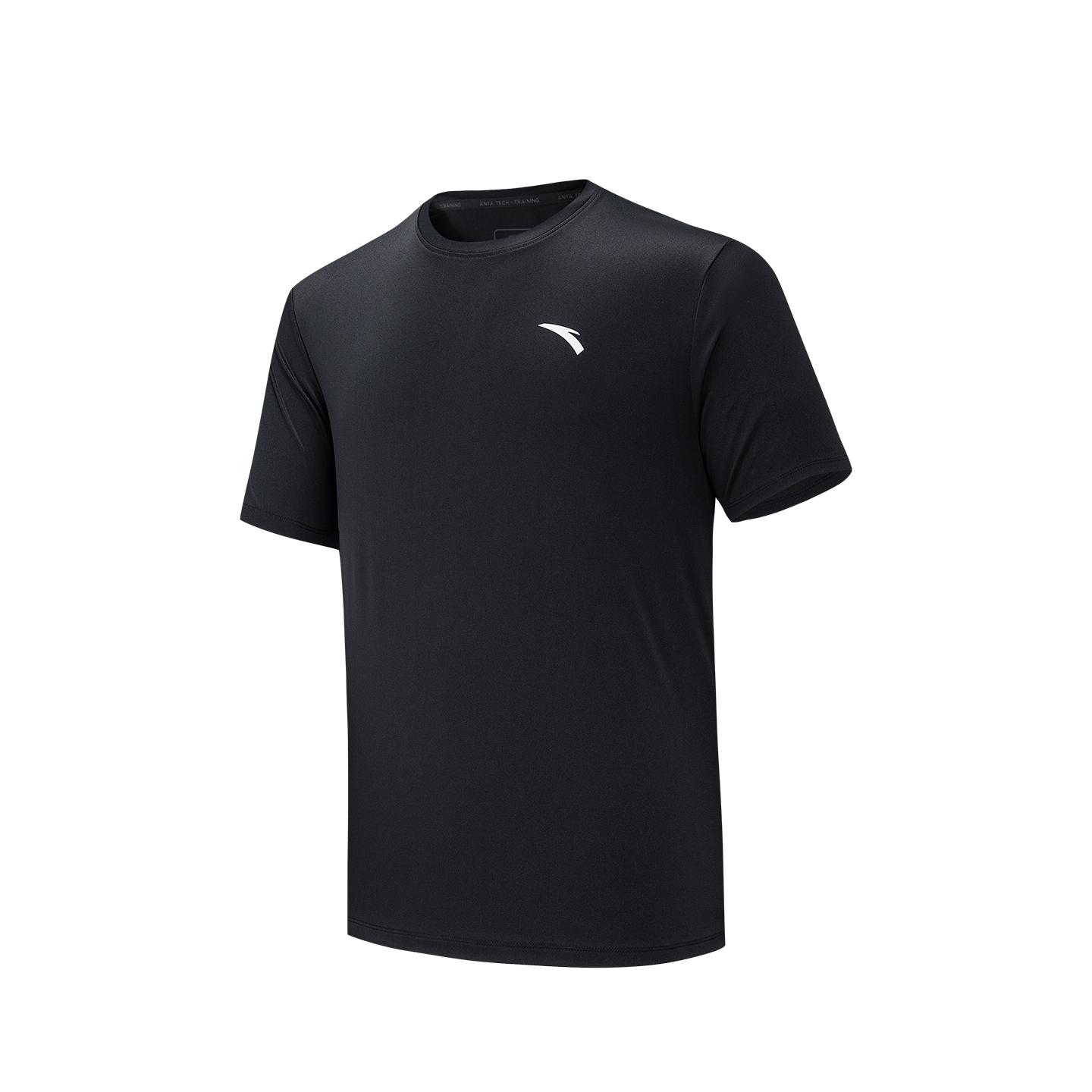ANTA T Shirts Men s Basic Black 5 Crew Neck 952627136-5 XL