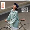 Li Ning Sweatshirts Unisex Gray Mist Green Fleece Lined Crew Neck Moderate Regular AWDTB37-10