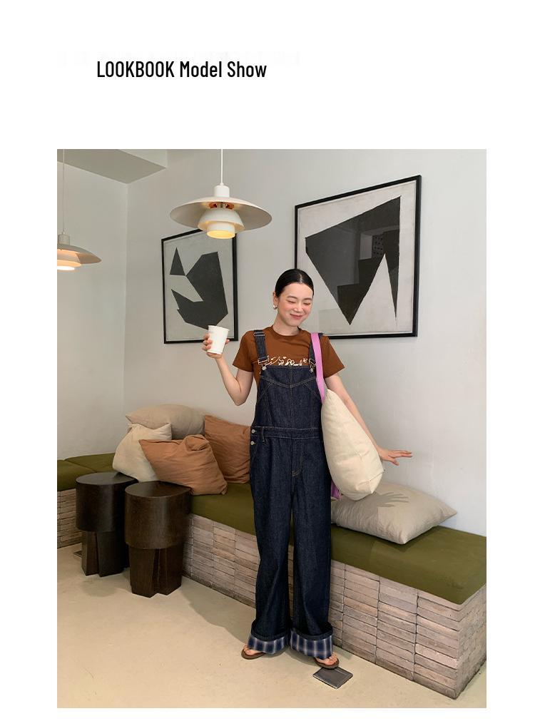 NEWOPEN 2025 Early Spring Korean Style Commute OL Wide-Leg Denim Overalls C3621