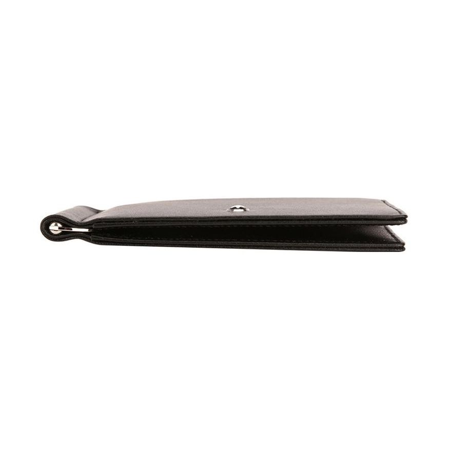 Montblanc Meisterstück Logo Stella Bianca Esagonale Portafoglio Semplice Classico in Pelle Portafoglio Uomo Nero 108945