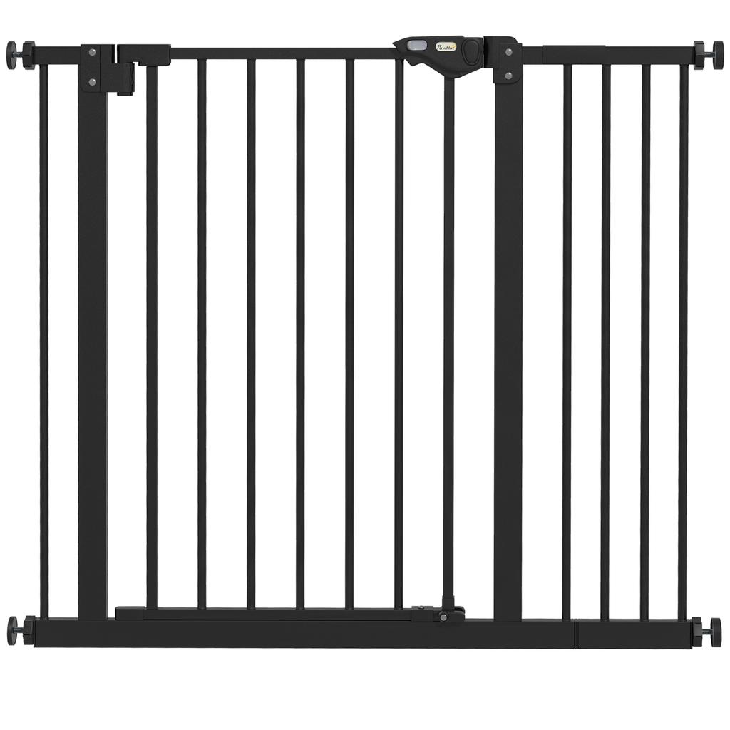 Adjustable Safety Gate W/ One Extensions, Four Adjustable Screws, Black
