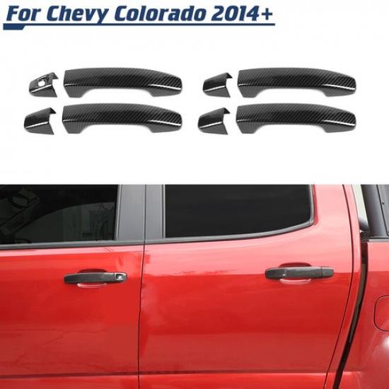 Carbon Fiber Door Handle Trim Cover Decor For Chevy ColoradoGMC Canyon 2015+