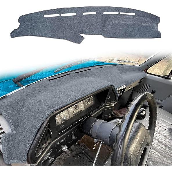 Dashboard Cover  Fit For Ford F150 F250 F350 Bronco Pickup Truck 1987 1988 1989 1990 1991 Dash Cover Mat Pad Carpet (Dark Gray)