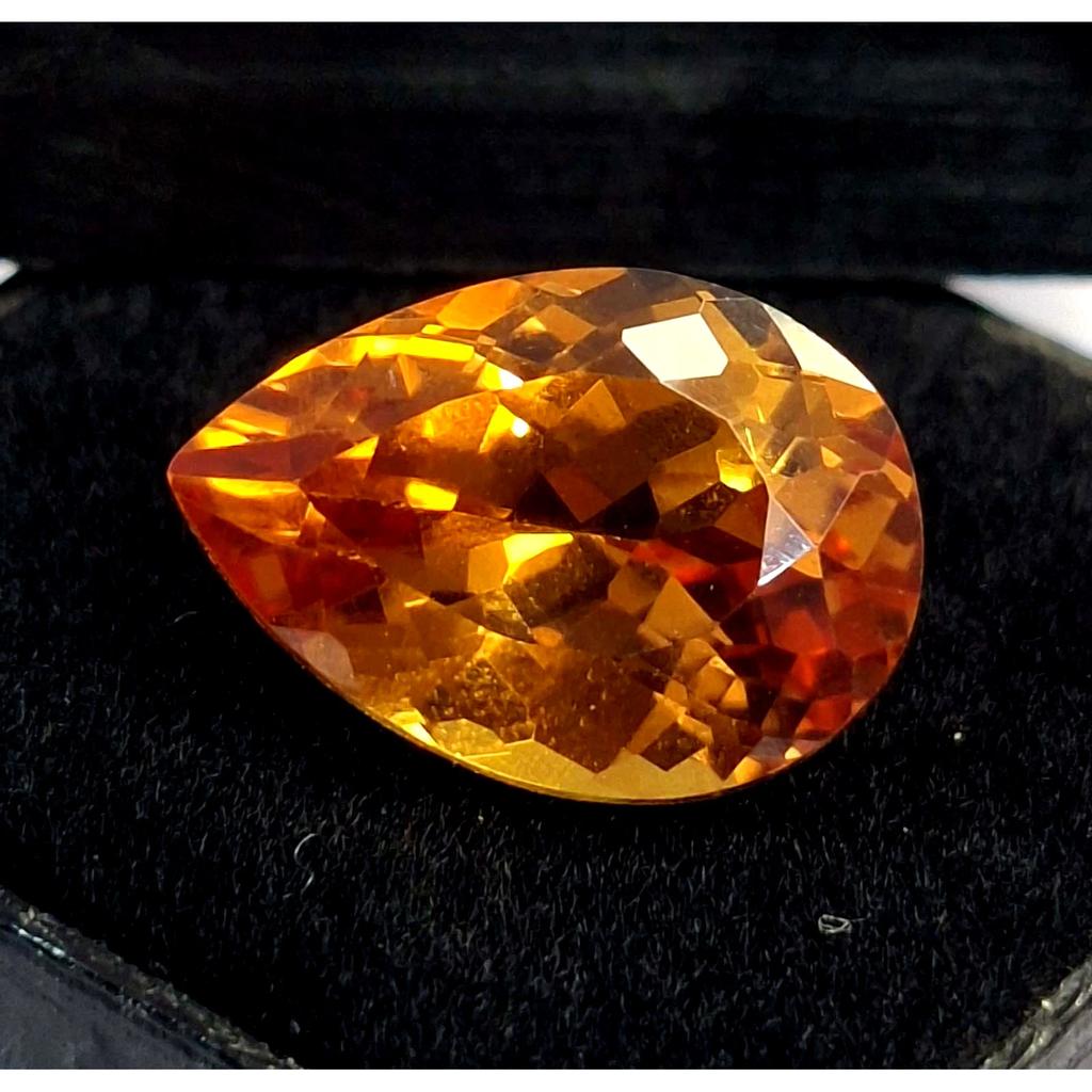 7-9 Ct Natural Yellow Citrine Pear Fabulous Certified Loose Gemstone