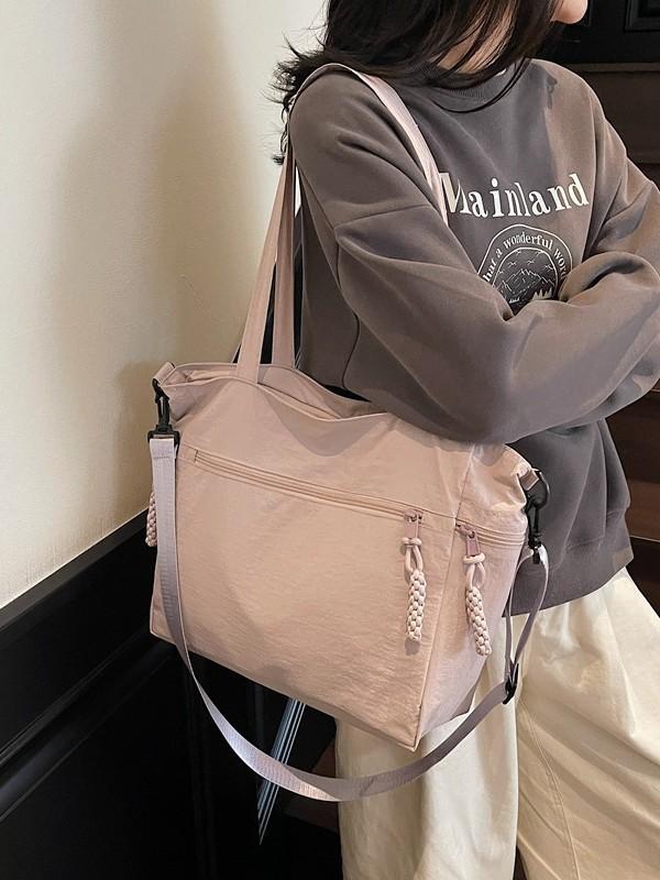 Nylon Tote Bag Large Capacity Fashion Casual Shoulder Purse For Daily Use
