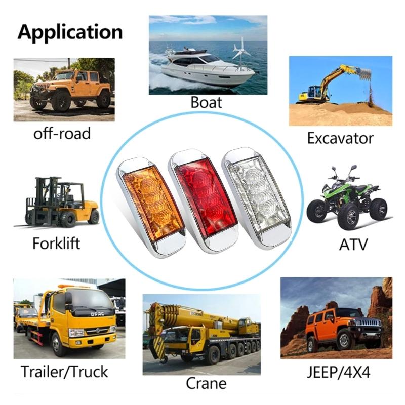 High Visibility 16 LED Truck Side Lights Durable Waterproof Side Light Rapid Flashing for Clear Directional Signals