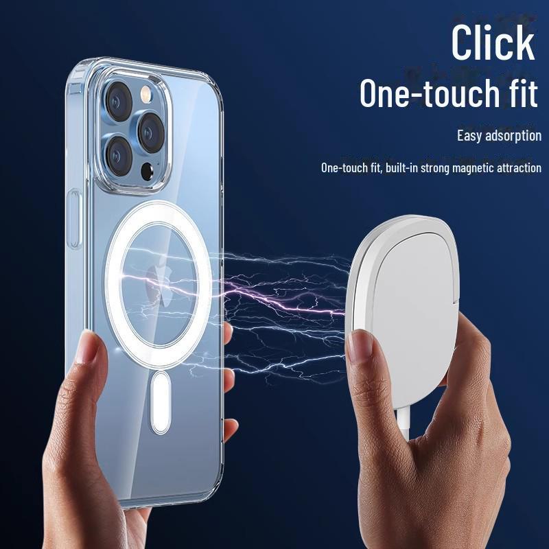 Apple iPhone 14 Pro Max Transparent Magnetiskt Trådlöst Skyddsfodral med Stor Öppning