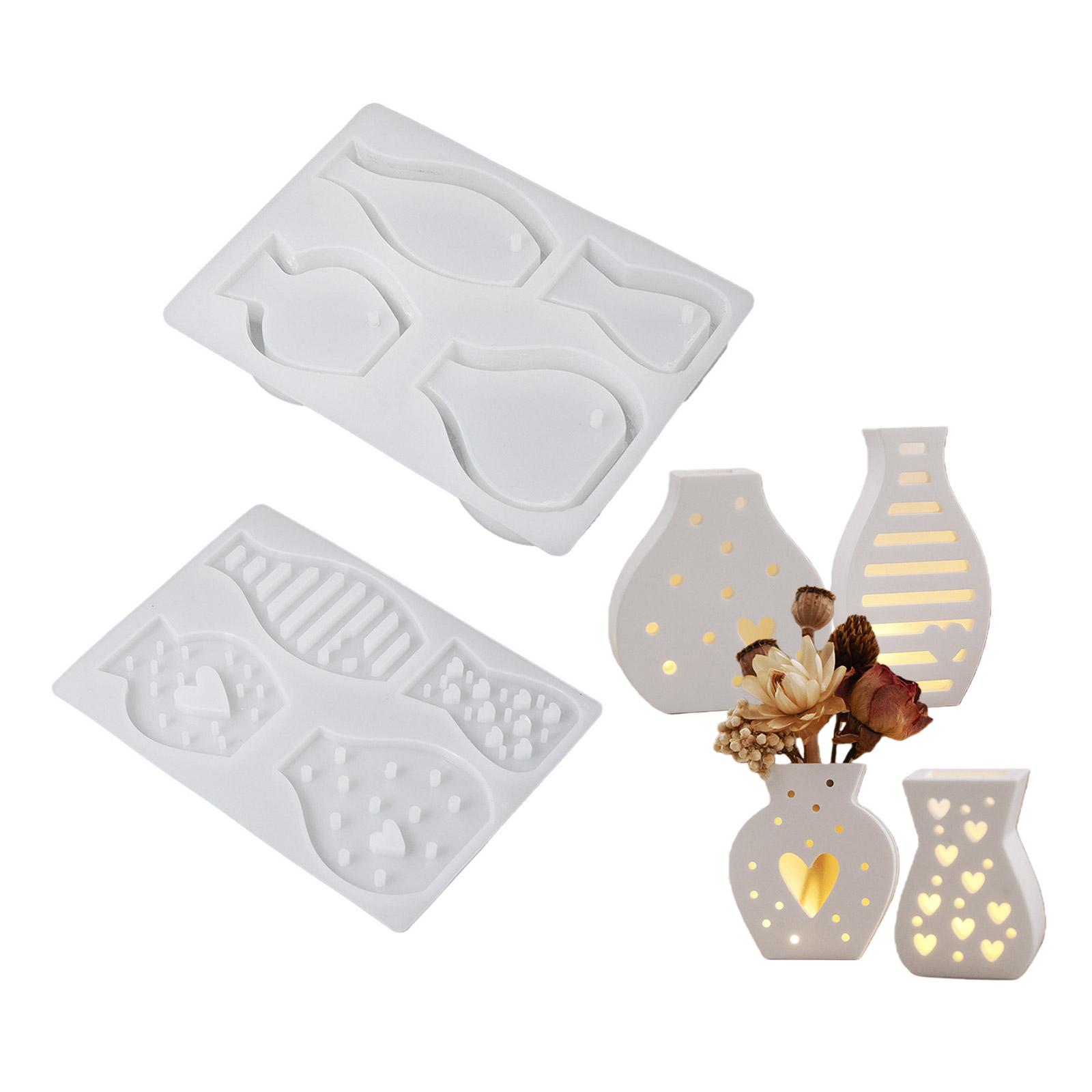 

Heart Silicone Mould Striped Polkas Dot Designs Reusable For Cement Concrete Floral Arrangement Crafts 1
