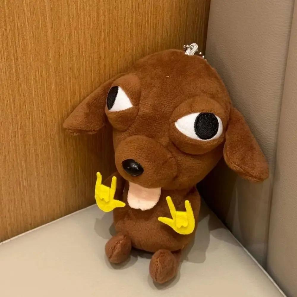 Stofftiere Chihuahua Anhänger Welpe Haustier Realistisches Stoff-Chihuahua-Puppe 12cm Schlüsselanhänger Anhänger Chihuahua Simulationshund