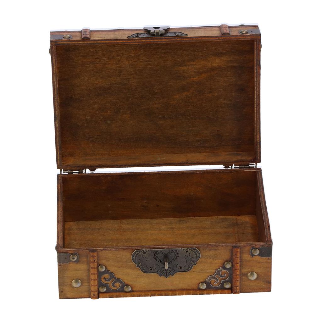 Wooden Box Antique Jewelry Storage Box Case Scene Props Dressing Table Home Decoration