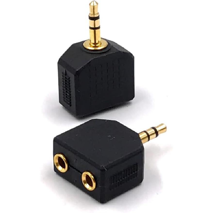 

Adapter Compatible 2-Pack 3.5mm Headphone Y Splitter, Gold Plated 3.5mm 1/8 Male to Dual Female Stereo Jack Adapter Converter