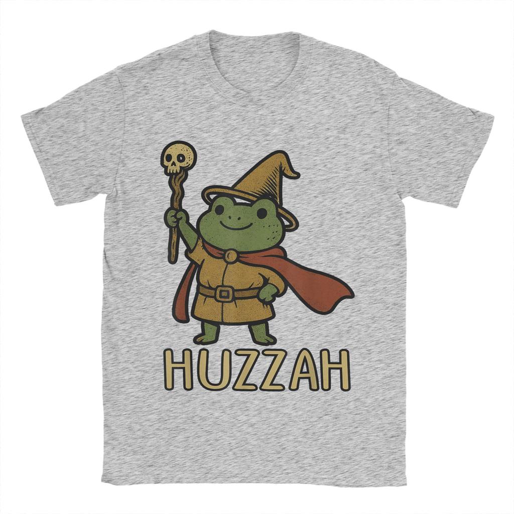 Huzzah Frog Wizard Men's T Shirt  Leisure Tee Shirt Short Sleeve Crew Neck T-Shirts Cotton 6XL Clothing