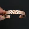 Copper Magnetic Open Cuff Bracelet for Men & Women Adjustable Bangle Wristband with Geometric Engraved Design Fashion Jewelry