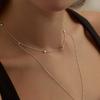 Lewe [6mm+10mm Pearl Earrings Included] Repeat Heart Necklace