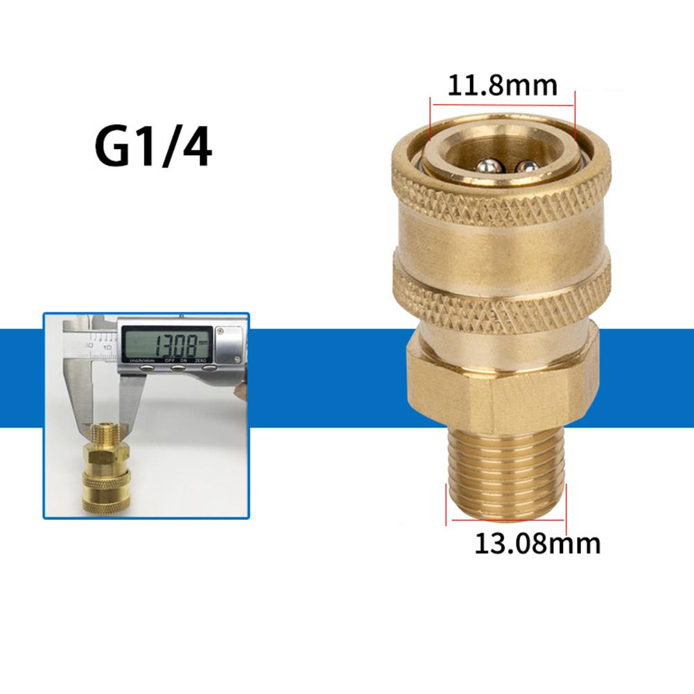 High Pressure Washer Connector 1/4 Inch Quick Release Connector Coupler Fitting For Garden Hoses Car Washer Lance Connector G1/4