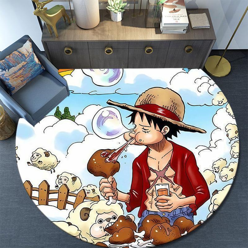 One Piece,Round Area Rug,Carpet Rug for Living Room Bedroom Sofa Playroom Decor,Non-slip Floor Mat