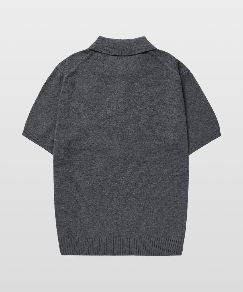 MANNERGRAM Upw Washable Cotton Polo Short Sleeve Knit Shadow Gray