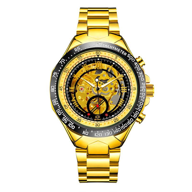 Top Brand New Fashion Business Mechanical Men's Watch Hollow Automatic Men's Mechanical Waterproof Watch