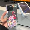 Clear Square Back Tube Case Protection For iPhone 14 Pro Max 13 16 ProMax 15 Plus 11 12 Anti-Oxygen,Petal Flamingo Pattern Casing