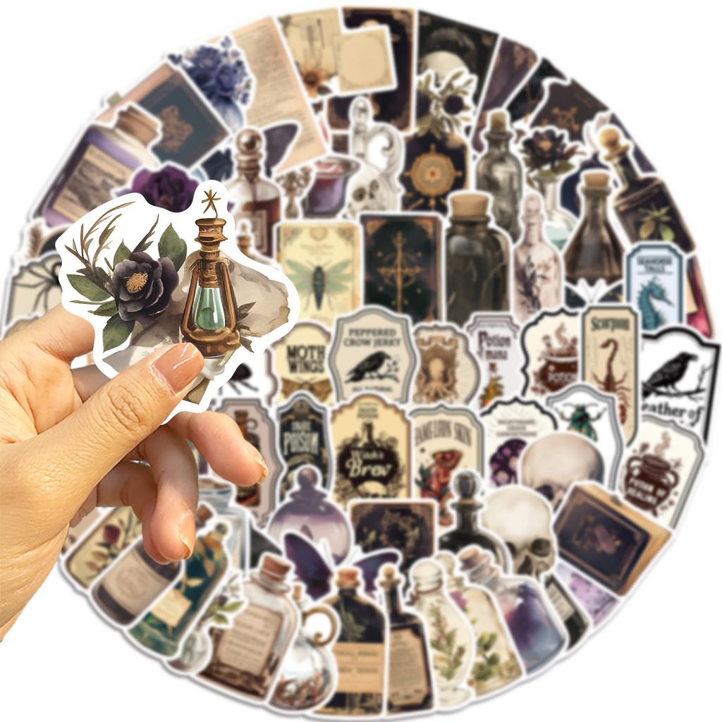 100 Dark Potion Bottle Specimens Graffiti Stickers Decorate Guitar Notebook Suitcase DIY Waterproof
