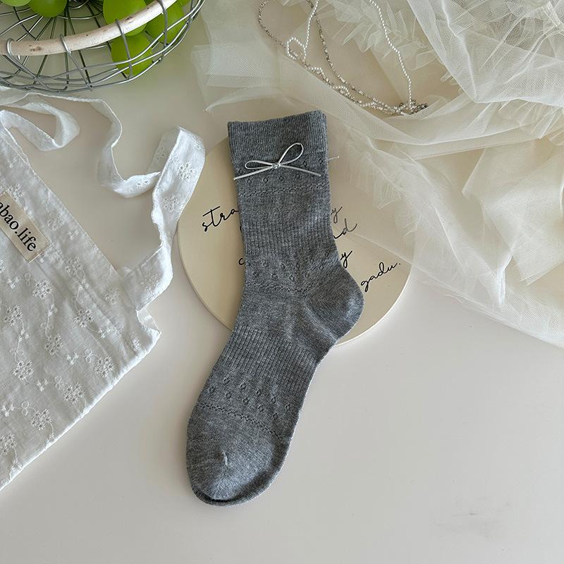 Damen Sommer Dünne Schleife Ballett Mesh Atmungsaktiv Einfarbig Allzweck Knochenlose Röhren Stulpen Socken