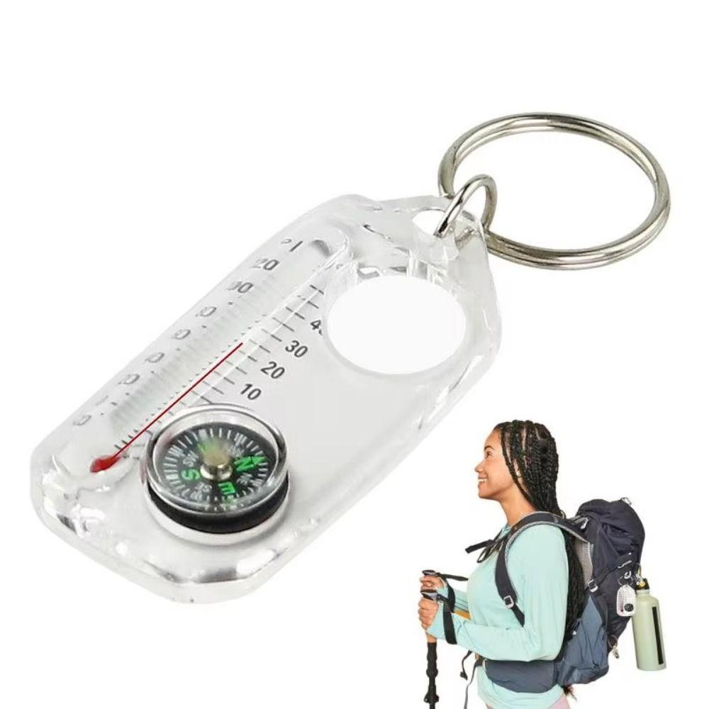 3-in-1 Camping Compass Thermometer Compact Guiding Compass Tool  Outdoor Activities