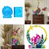 House Shape Resin Molds Holographic Heart Candlestick Molds with Base for DIY Craft Tealight Candle Holder Home Decors