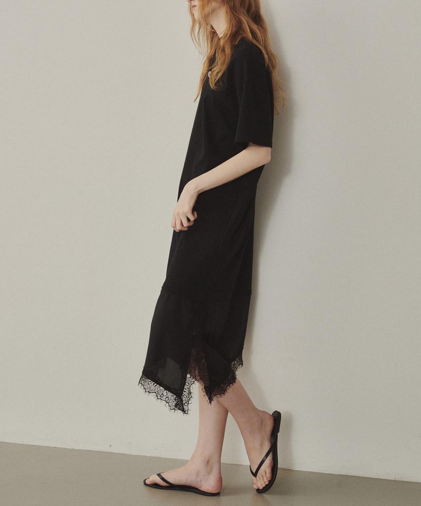 Melly And Rose Satin Color Block Jersey Dress (315124)_Black