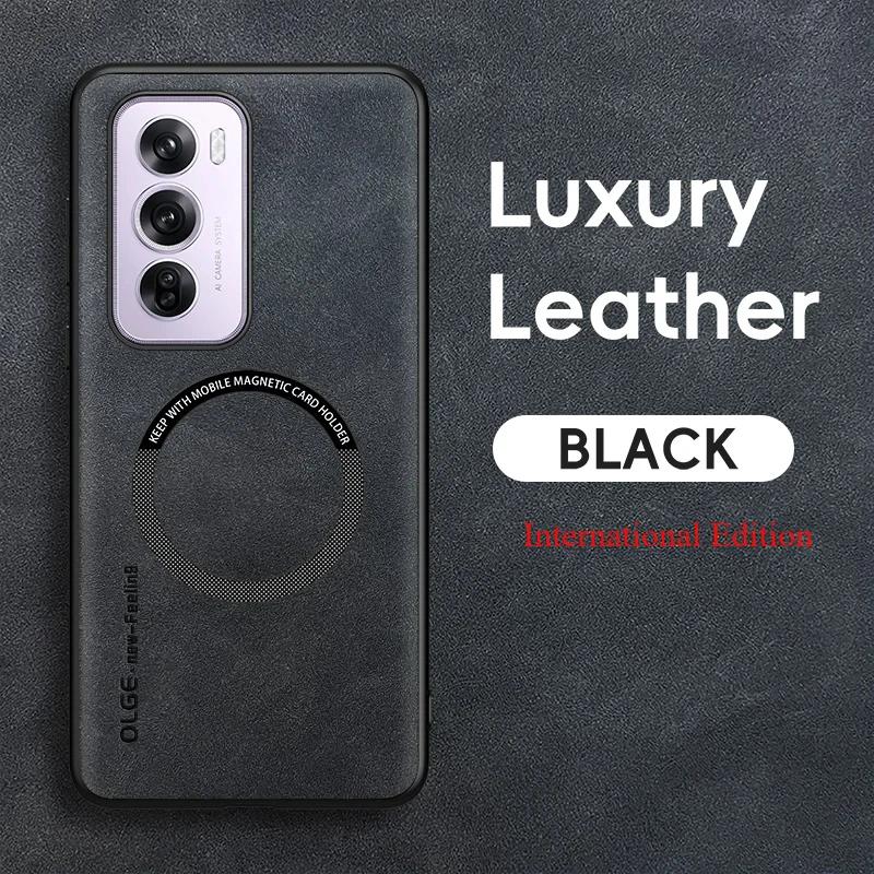 Magnetyczne Retro Skórzane Miękkie Etui Międzynarodowe Dla OPPO Reno12 11 10 Pro Reno 12 Pro 5G Bezprzewodowe Ładowanie Etui na Telefon Pokrowiec