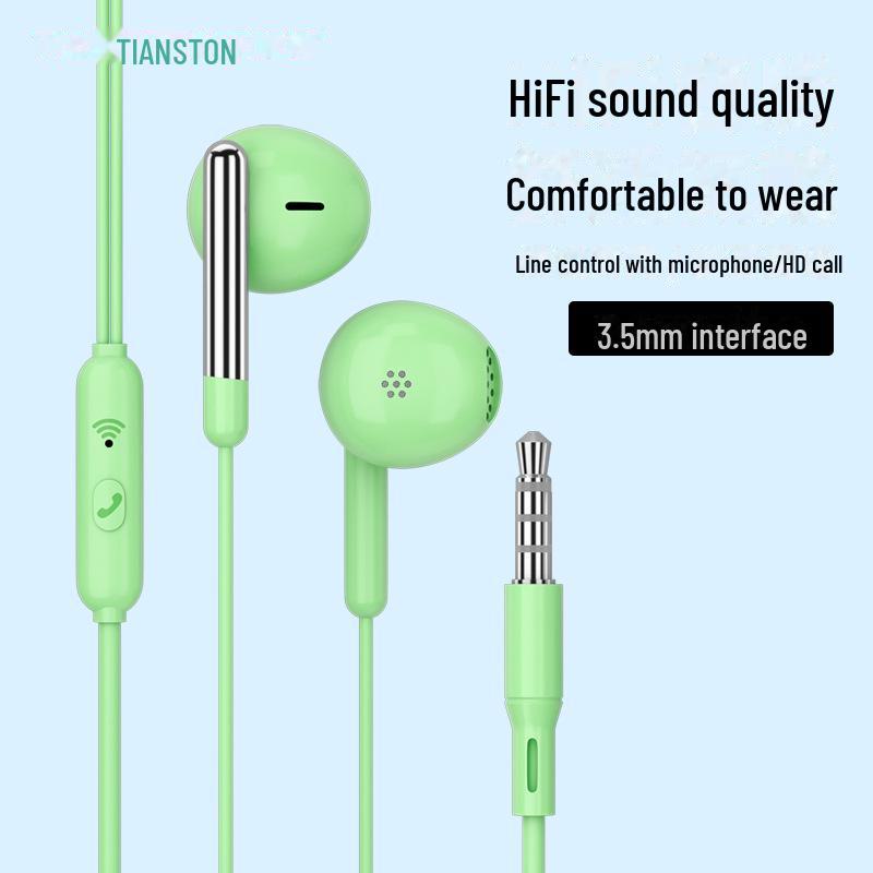 Auriculares intraaurales con cable, conector de 3,5 mm y micrófono, compatibles con Vivo, Huawei, Oppo y Apple.